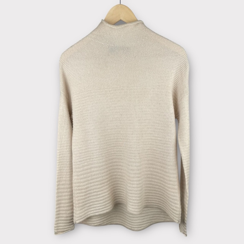 360 Cashmere Cream Turtleneck Sweater